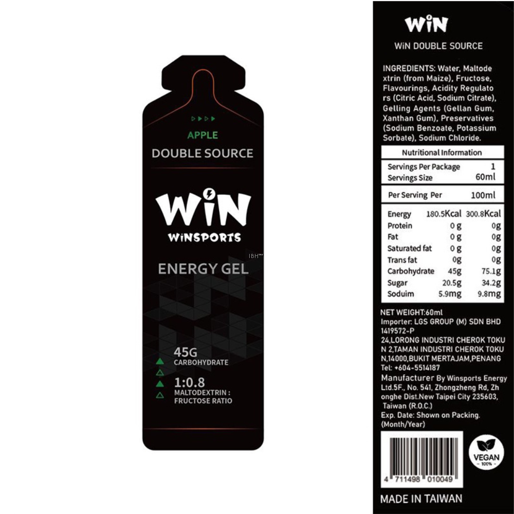 Pelbagai perisa WiNSPORTS Energy Gel
